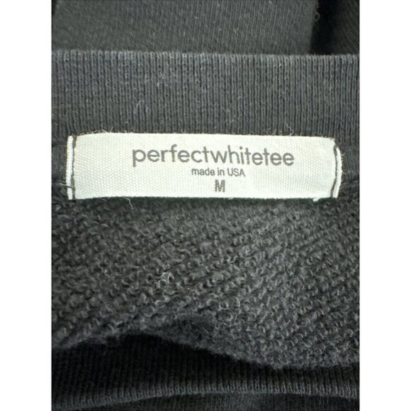Perfectwhitetee Women's Oversized M French Terry Sweatshirt Black EUC - Picture 8 of 14